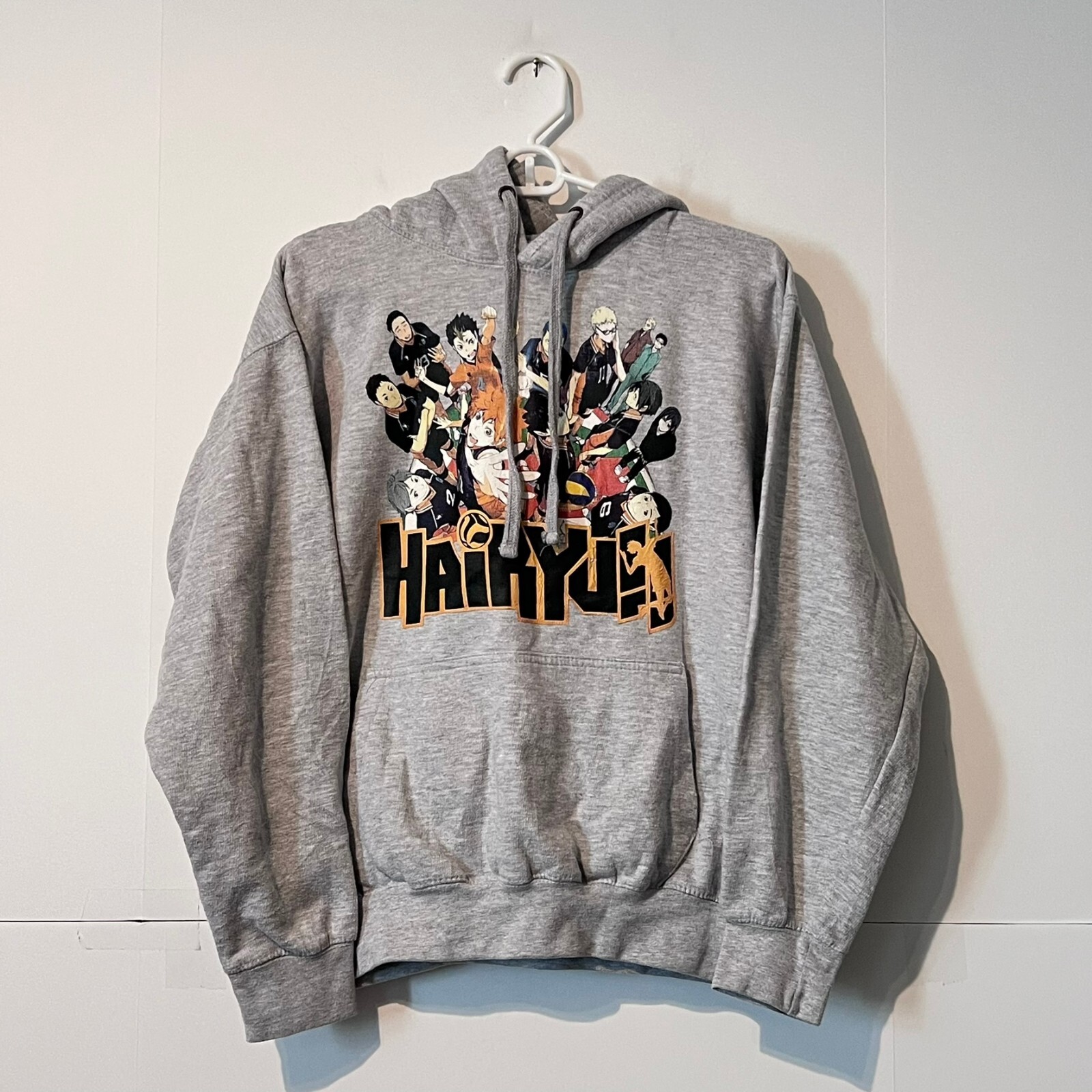 Vintage 90s Saad Collection Mens Hoodie Size M Grey Haikyuu