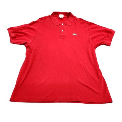Lacoste Polo Shirt Mens 2XL Red Solid Classic Fit Croc Logo Short Sleeve Casual