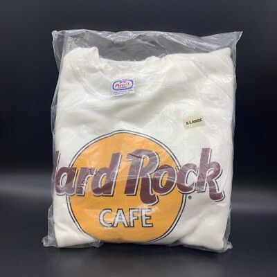 Vintage 80s Hard Rock Cafe White Sweatshirt XL New Orleans