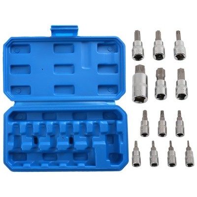 14pcs Professional Star Socket Set T8-T70 Multi Drive CRV Steel Kit
