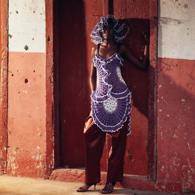 DIOTIMA purple crochet web dress