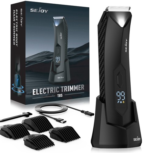 SEJOY Electric Manscaping Pubic Hair Trimmer Waterproof Groin Ball Body Shaver