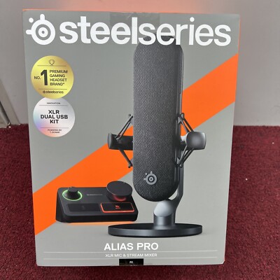 SteelSeries Alias Pro Kit   XLR Mic + Stream Mixer - New - Sealed.
