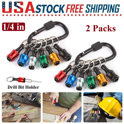 14PCS 1/4'' Hex Shank Quick Release Keychain Screwdriver Drill Bit Holder Bit Set