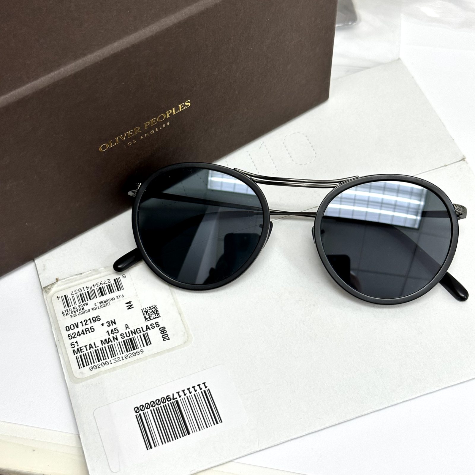 Pre-owned Oliver Peoples Ov1219 Mp-3 30th Pewter Matte Black Round Vintage Sunglasses 1219 In Gray