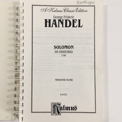Kalmus 01321 Handel Solomon An Oratorio 1749 Miniature Score