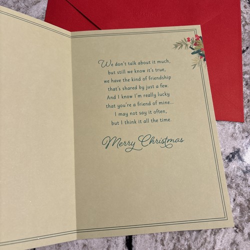 Merry Christmas For My Friend Kind Of Friendship 5.5”x8” Hallmark Greeting Card