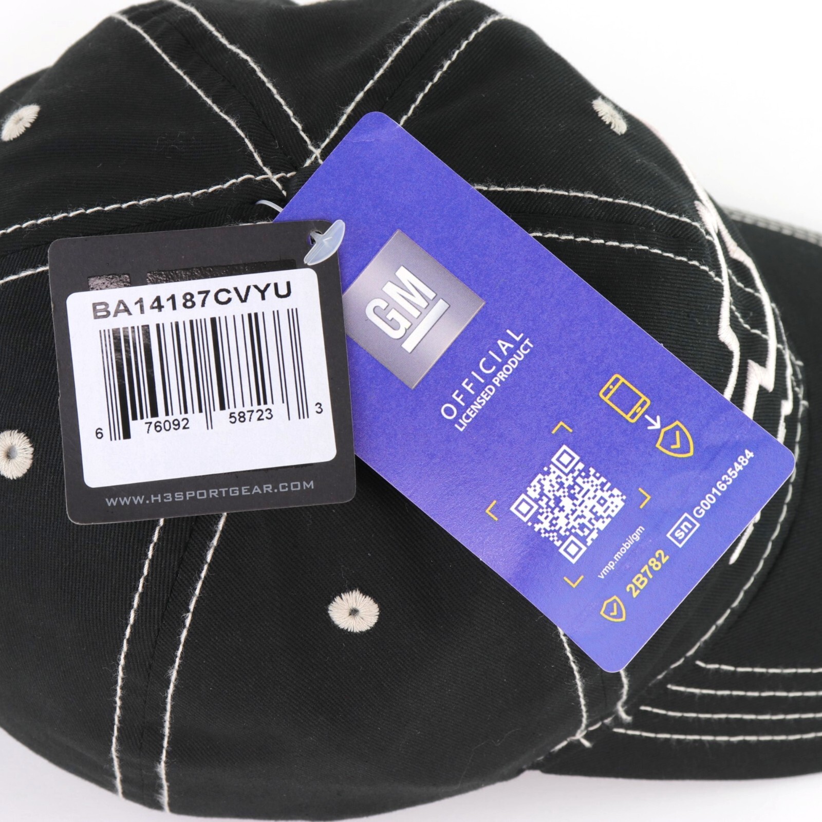 Chevrolet Bowtie Baseball Hat Ball Cap Black Embroidered Official Licensed