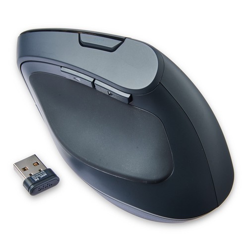 onn Wireless Vertical Mouse, 6 Button USB, 600 to 3600 DPI
