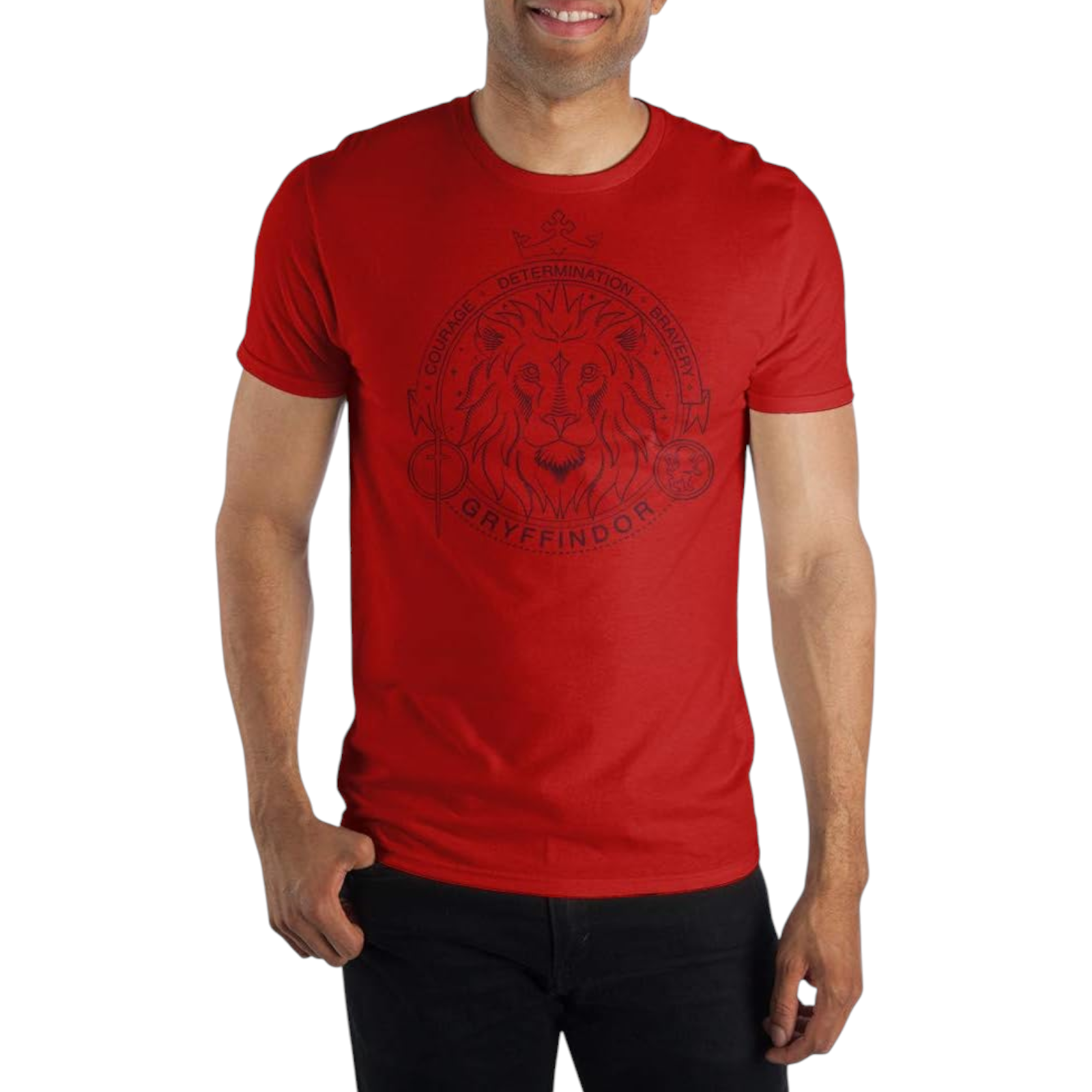 Bioworld Harry Potter Hogwarts House Gryffindor Logo  Men's Graphic T-Shirt