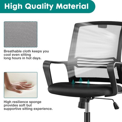 Drafting Chair - Tall Standing Office Desk Chair with Adjustable Foot Ring, C...