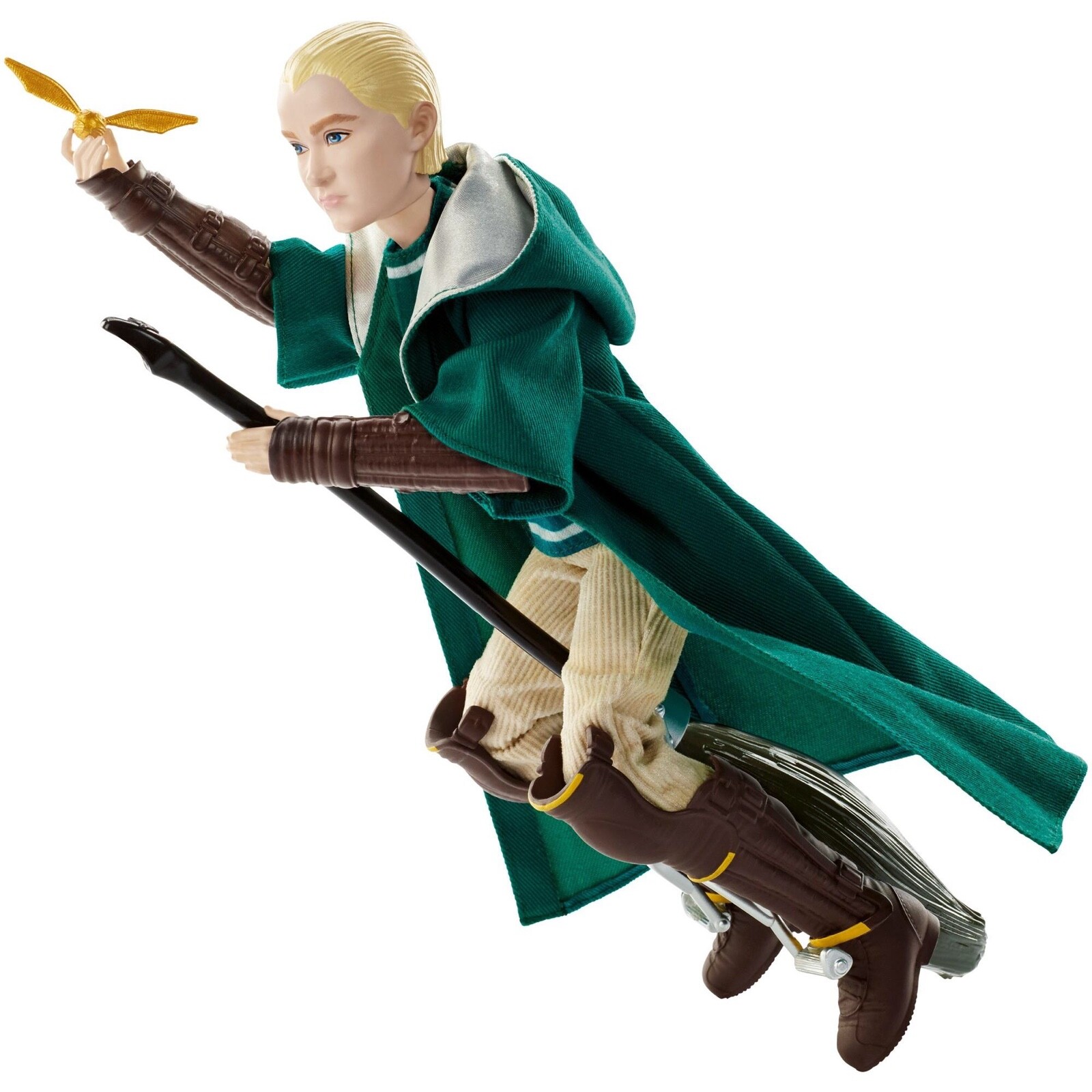 Harry Potter Quidditch *DRACO MALFOY* Poseable Doll Nimbus Broomstick Snitch NEW