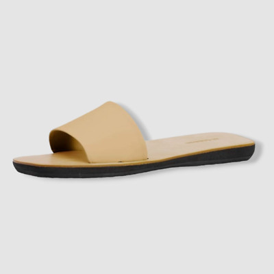 $550 Jil Sander Women's Beige Agnellato Calf Leather Flat Sandal Shoes Size 39