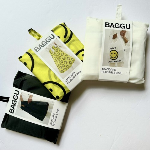 NEW! Baggu SET OF 3 STANDARD BAGS in HAPPY MIX — Washable