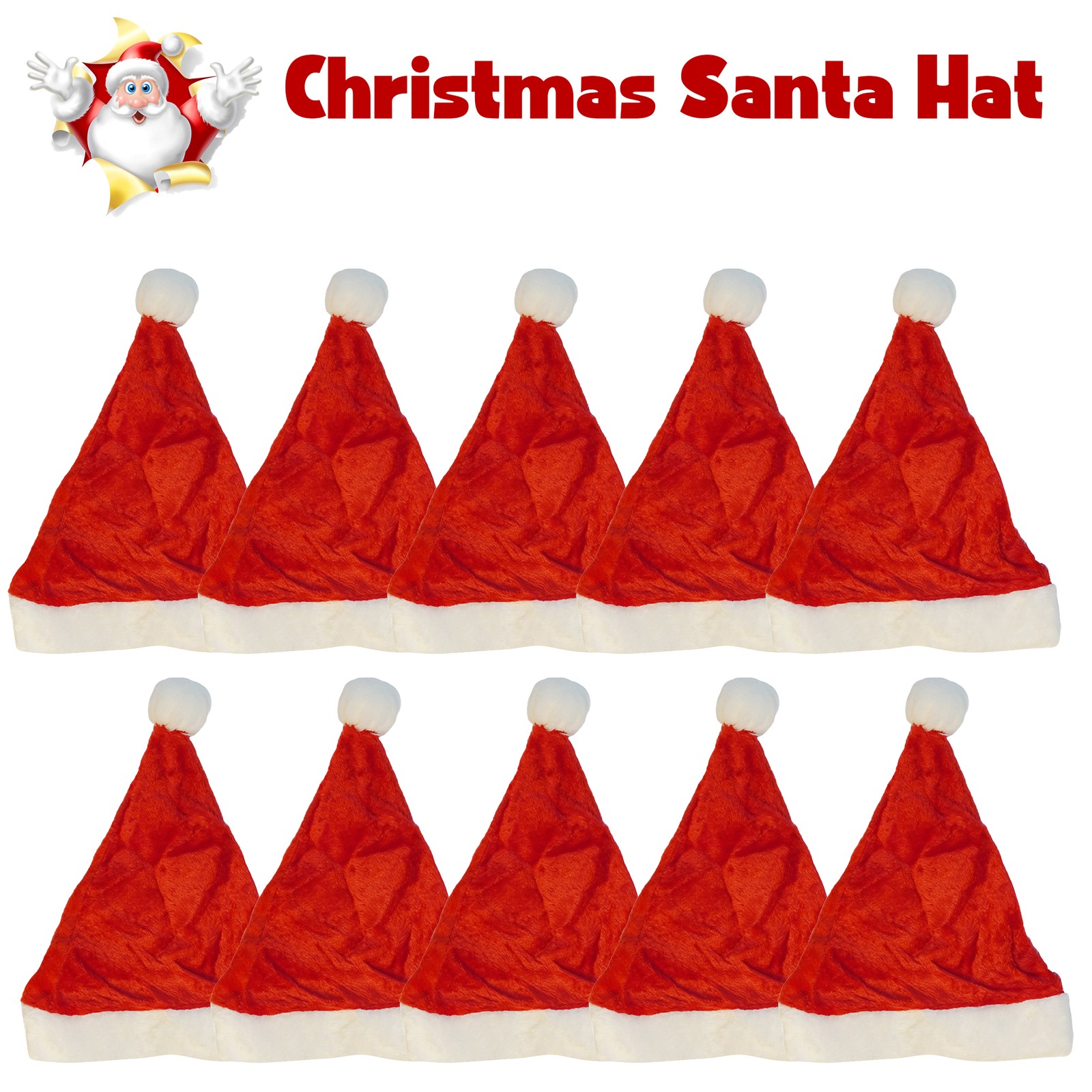 1-4 Stk. Trimming Shop Weihnachtsmützen Santa Kostüm Rot Samt Party Hut