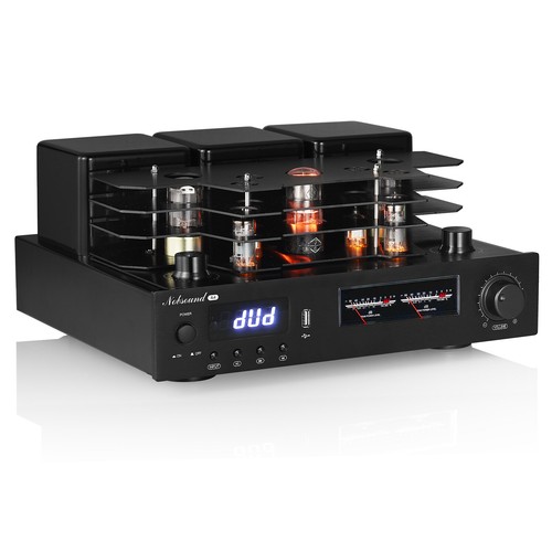 HiFi Bluetooth 5.0 Tube Amplifier Integrated Power Amp with COAX/OPT USB Player
