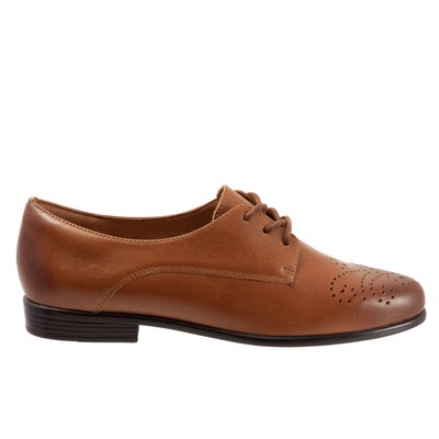 

Женские коричневые широкие кожаные лоферы на плоской подошве Trotters Livvy T2062-215 6, Коричневый, Trotters Livvy