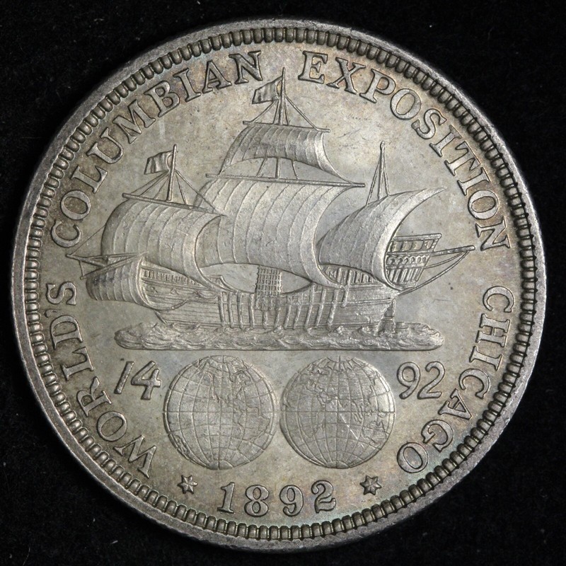 1892 Columbian Exposition Silver Half Dollar BU *UNCIRCULATED MS TONED