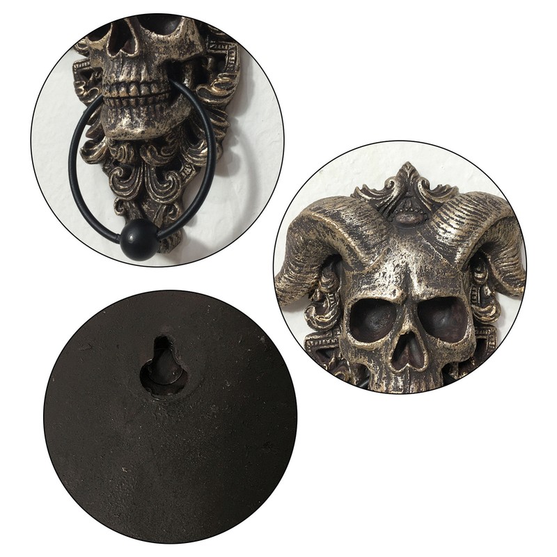 1pc Skull Shape Door Knocker Gothic Style Resin Home Door Knocker Door Bell