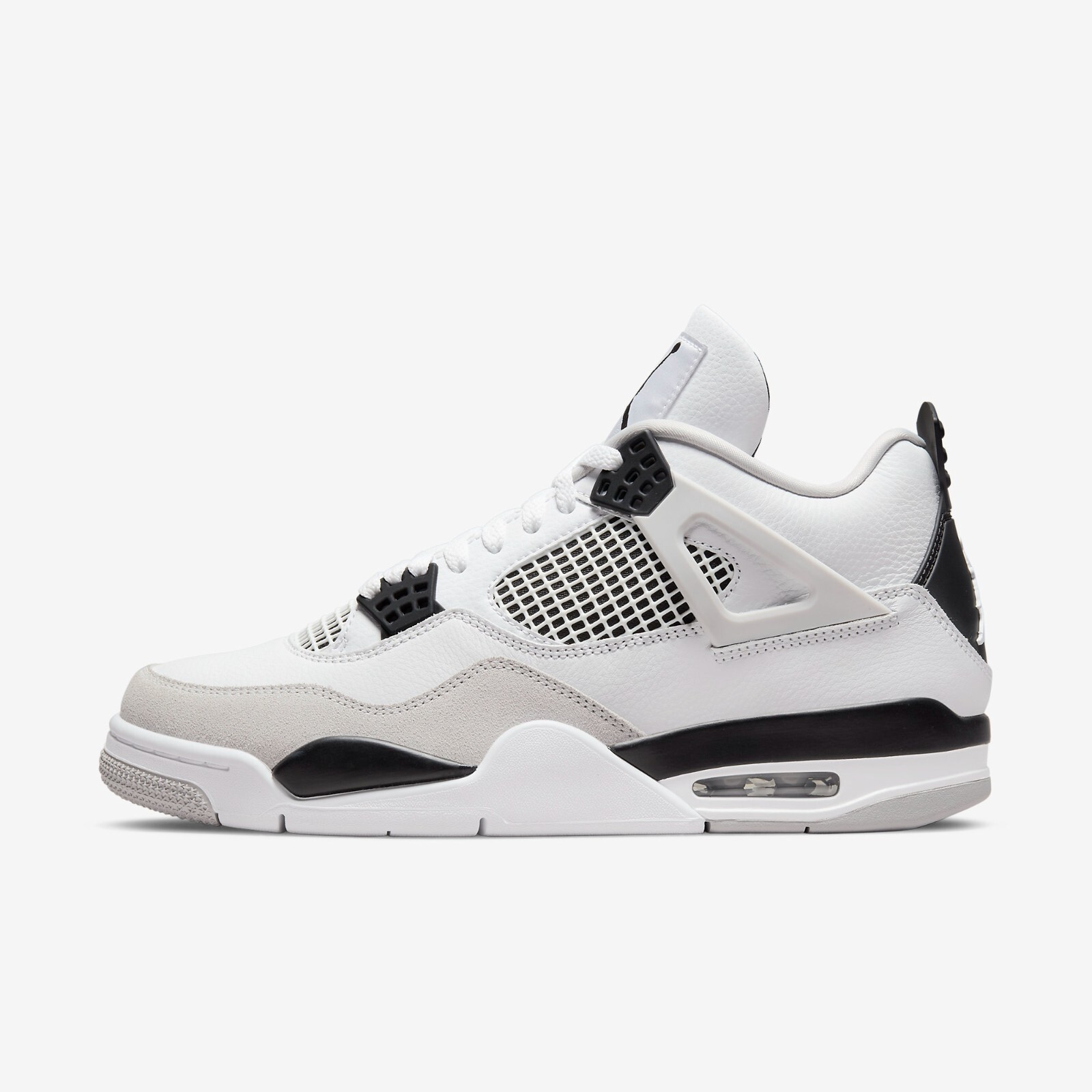 

Мужские кроссовки Jordan 4 Retro White and Black DH6927-111, White/black/neutral grey, Jordan 4 Retro White and Black