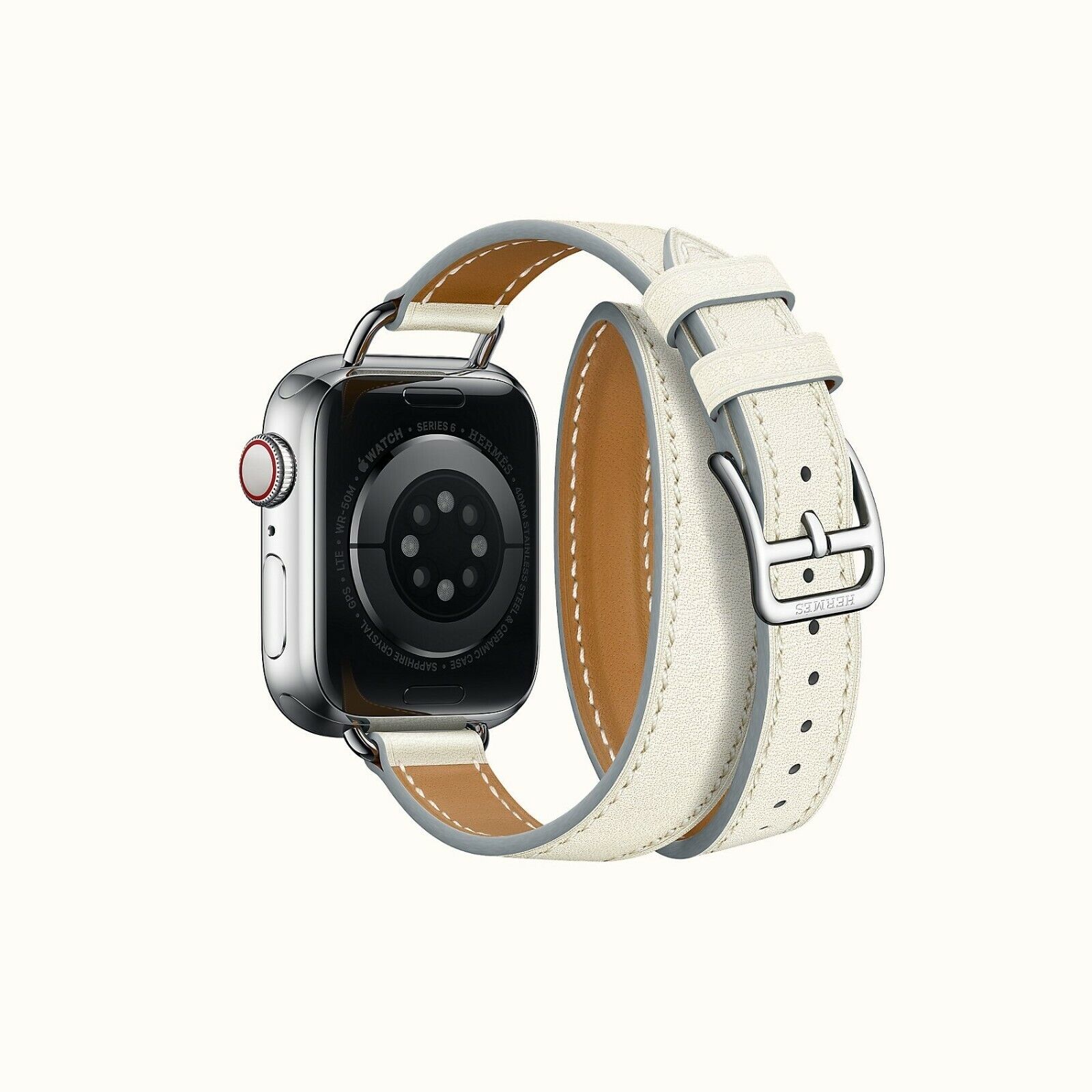 NEW-Apple Watch Band Hermès - 41mm White Leather Attelage Double Tour Silver | eBay NEW-Apple Watch Band Hermès - 41mm White Leather Attelage Double Tour Silver | eBay