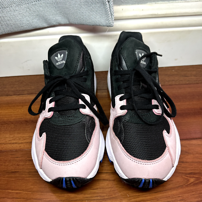 Kylie Jenner Adidas Falcon Black And Pink Shoes Womens 8 1/2US