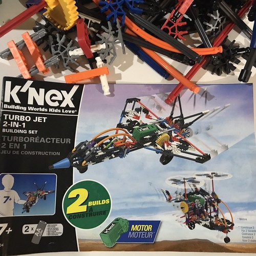 K'NEX Turbo Jet 2-in-1 Building Set 402 Pieces Ages 7+ Incomplete Used Set