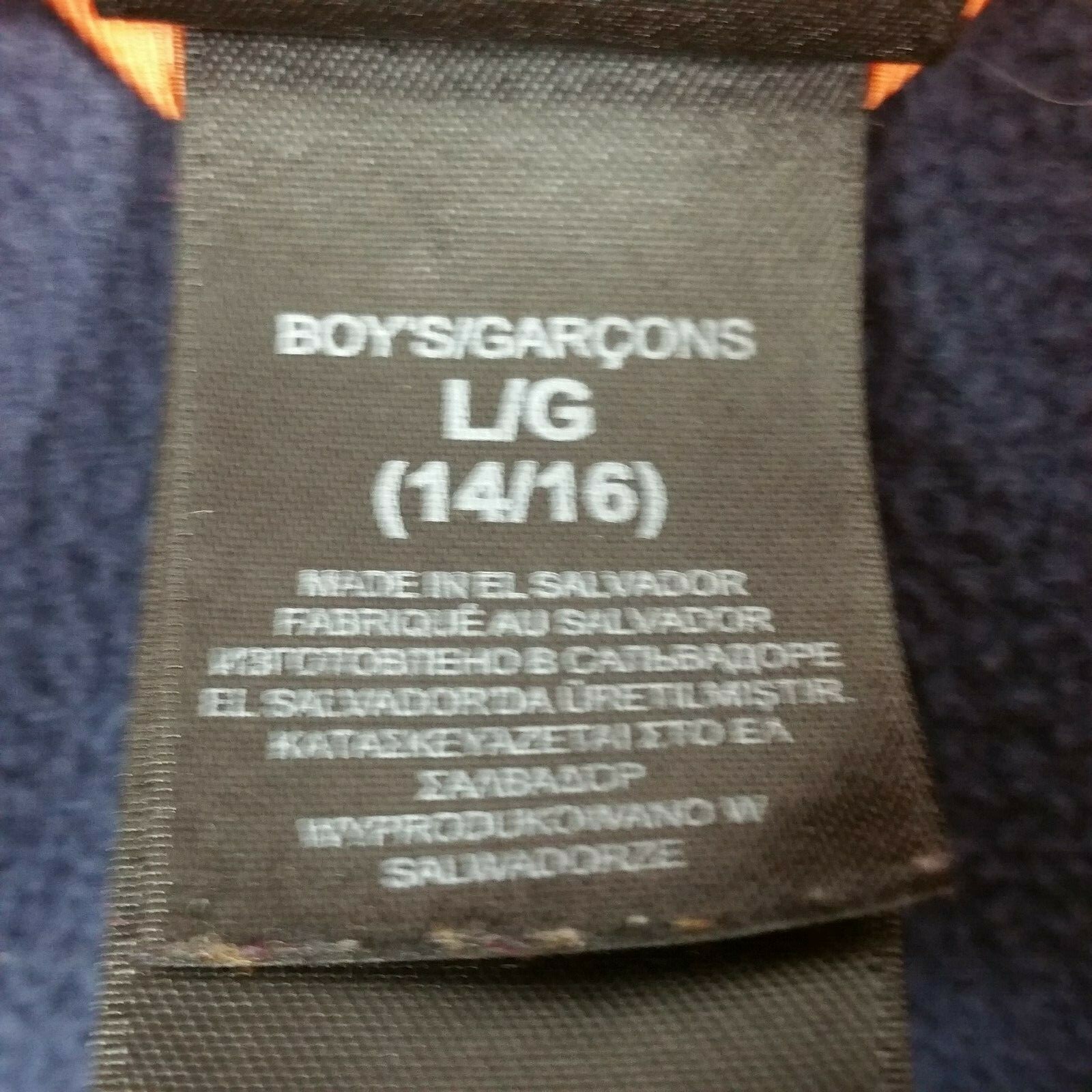 The North Face Boys Large Blue Orange Long Sleeve Full Zip Color Block Jacket