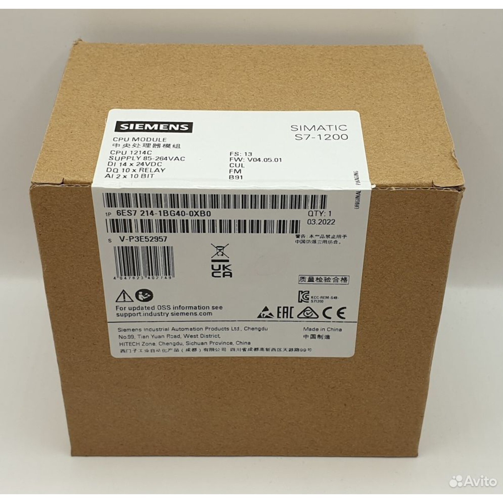 New Siemens 6ES7214-1BG40-0XB0 6ES7 214-1BG40-0XB0 SIMATIC S7-1200 CPU 1214C