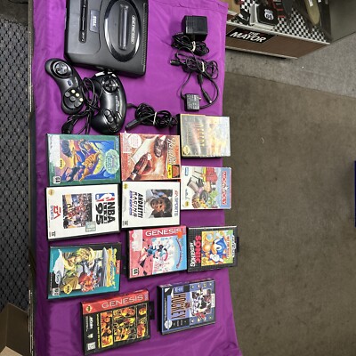 Sega Genesis Model 2 Console  System Bundle 11 Games Lot Various Titles Some CIB