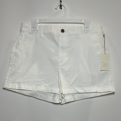 Women's High-Rise Chino Shorts - A New Day Fresh White 10 (NWT)
