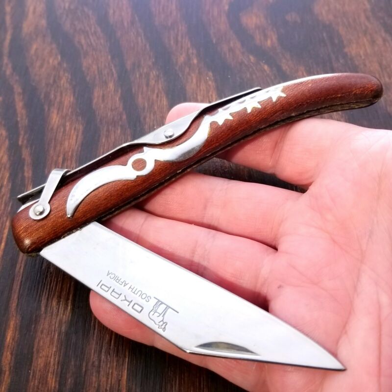 Okapi Moon & Stars Clip Point Blade Folding Pocket Knife Made in South Africa