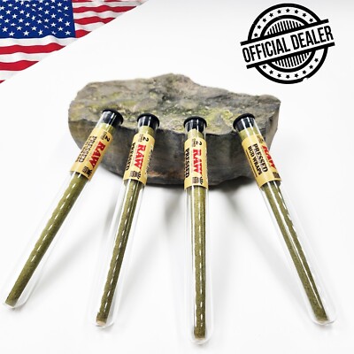 RAW Bud Pressed King Preroll Cones Rolling Papers 4 TUBES Slow Burning Wrap