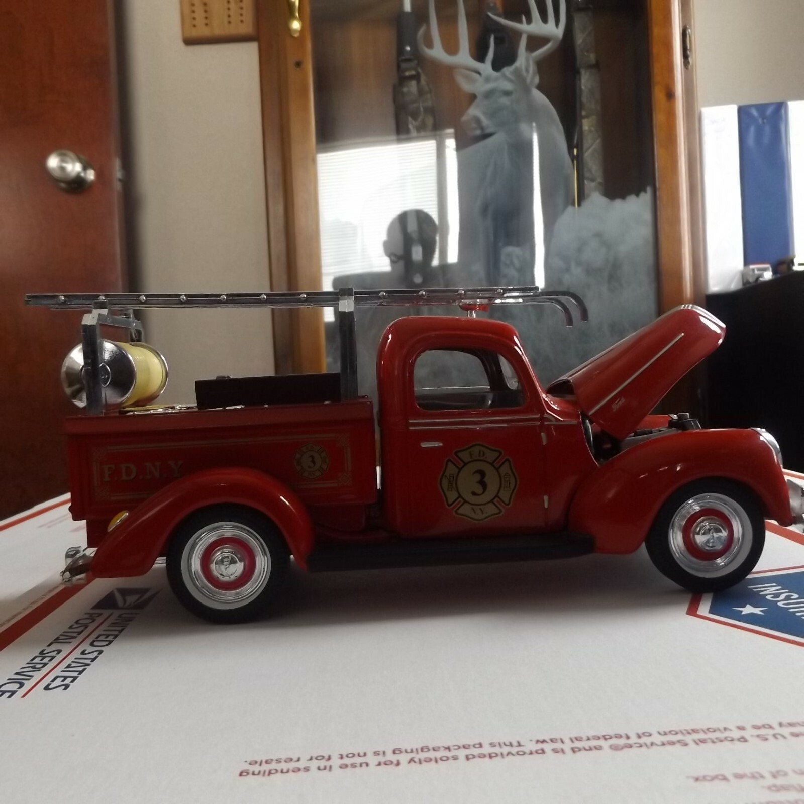 Golden Wheels New York Fire Department Truck Bank in excellent condition
