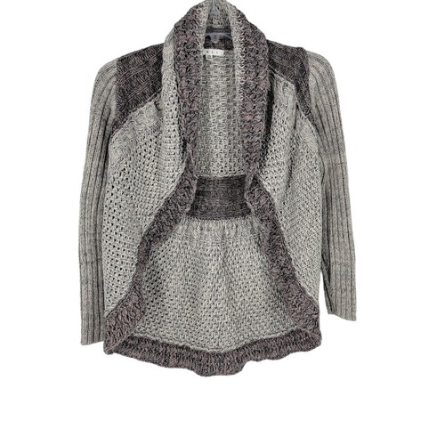 Cabi #910 Thick Knit Rounded Cardigan Gray XS Long Sleeve | eBay