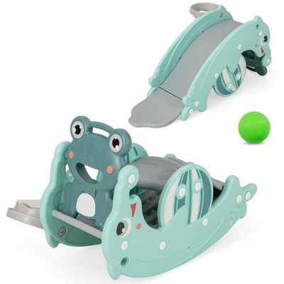 Buy Costzon 4 in 1 Toddler Slide Rocking Toy, Slide for Kids with Basketball Hoop...