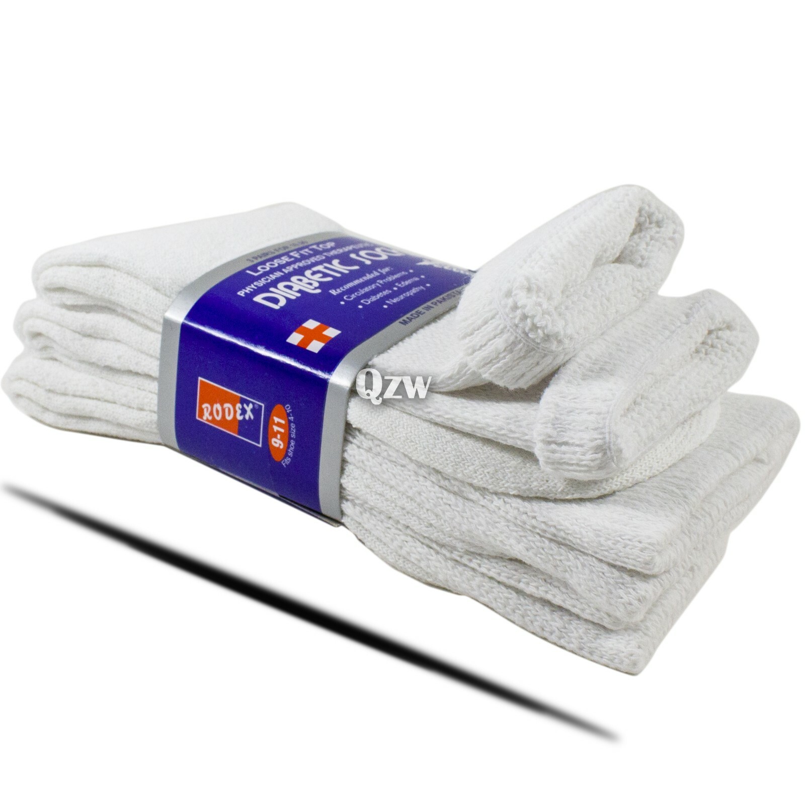 3-12 Pairs Health Circulatory Crew Cotton Diabetic Socks White 9-11 10-13 13-15