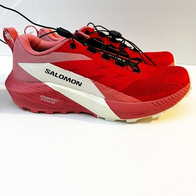 Salomon NEW SENSE RIDE 5 Sensi Fit US 5.5 Women s Rose Fiery Red Vanilla Trails
