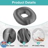 Piercing Pillow for Side Sleepers with an Ear Hole, Donut Pillow for Ear Pain CNH | Pain Relief Sleeping | Pressure Sore | Satin Washable and Adjustable Ear Protector (Dark Gray)
