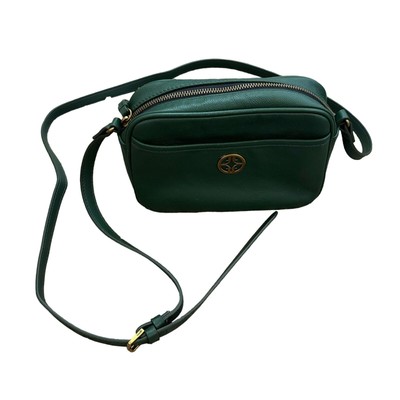Fossil Brennon Leather Camera Bag in Pine Green