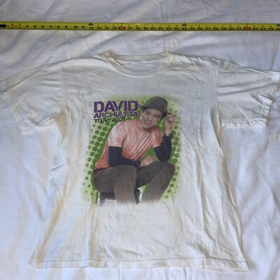David Archuleta 2009 Tour White Graphic Cotton T-Shirt Size Medium Band