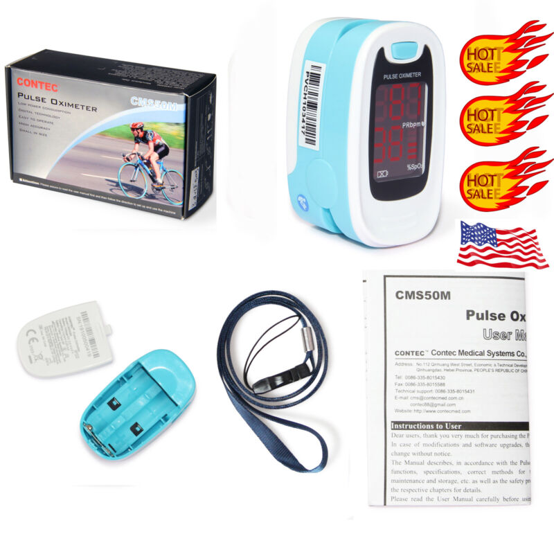 Finger Tip Pulse Oximeter Spo2 Heart Rate Monitor Blood Oxygen Meter Sensor Case