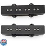 Musiclily Pro JB-70S Alnico 5 Single Coil Neck Bridge Pickups Set 8.3K/7.9K for Jazz Bass Style Bass, Black