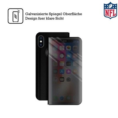 NFL 2019 LONDON GAMES SCHWARZ SPIEGEL KLAPPETUI FLIP STAND APPLE iPHONE HANDYS