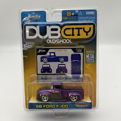 Jada Dub City Old Skool '56 Ford F-100 Pickup Truck Purple 1/64