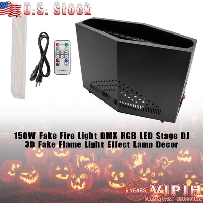 150W Fake Fire Light DMX RGB LED Stage Dj 3D Fake Flame Light Lamp Decor US O