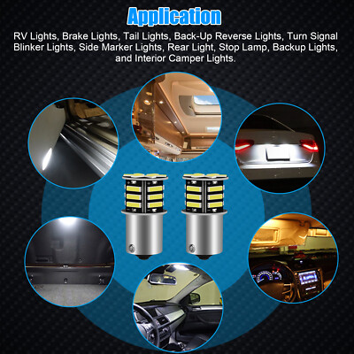 20x Super Bright White 1156 1141 1003 RV Trailer 21-SMD LED Interior Light Bulbs