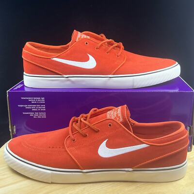 Nike Mens Zoom Stefan Janoski Orange White Suede Skate Shoes