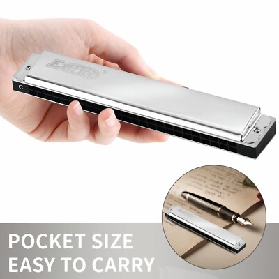 EASTTOP Tremolo Harmonica Key of C 24Holes Professional Musical Instrument Gift