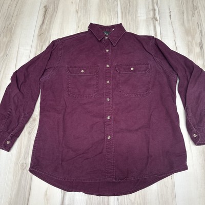 Gander Mountain Shirt Mens XL Long Sleeve Button Up Maroon Heavyweight Canvas